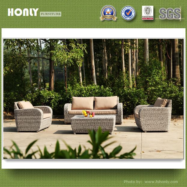 Modern plastic wicker sofa waterproof wicker outdoor sofa set