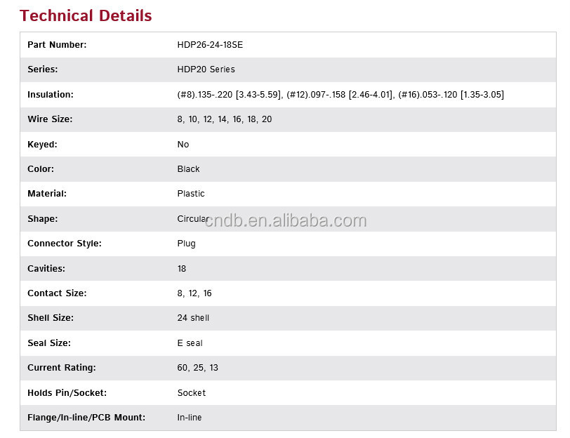 元米国te/ドイツコネクタhdp20系列18hdp26-24-18se空洞仕入れ・メーカー・工場