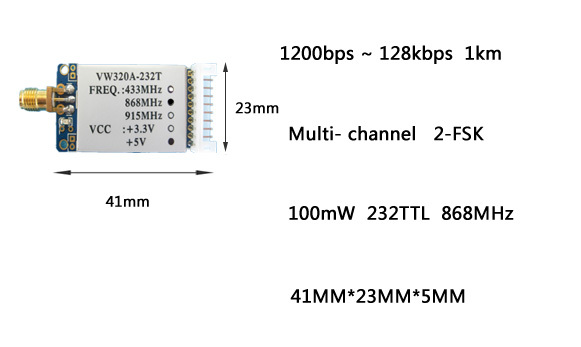 安定した周波数vw320a1km100mwの長距離の無線通信868mhzのrfモジュール仕入れ・メーカー・工場