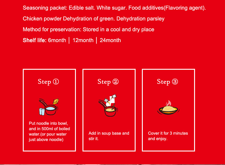Cooking 3 mins beef flavor instant noodle