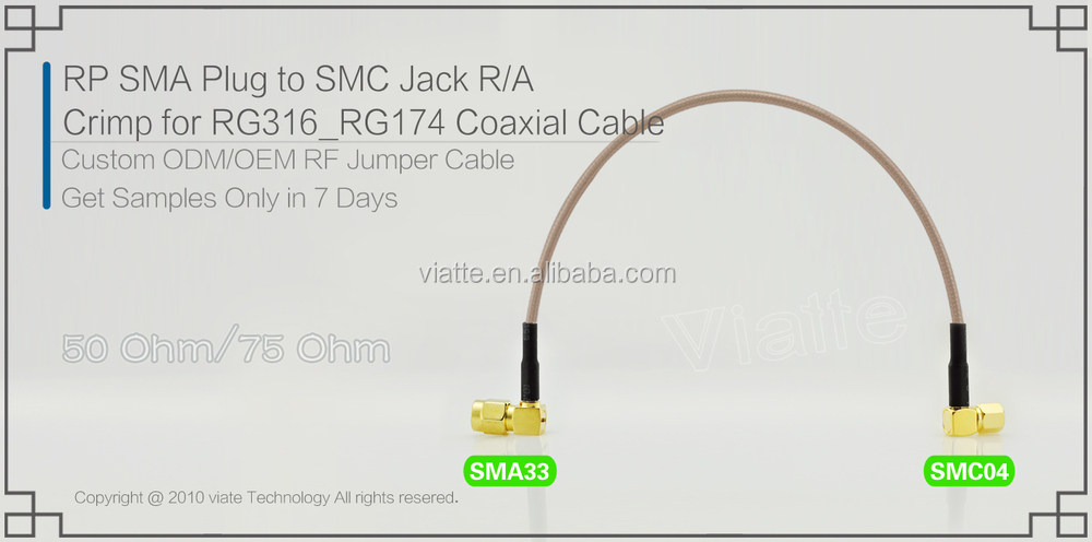 Smaプラグ/maler/aにsmcプラグ/オス直角r/に圧着力をrg316cableコネクタのための仕入れ・メーカー・工場