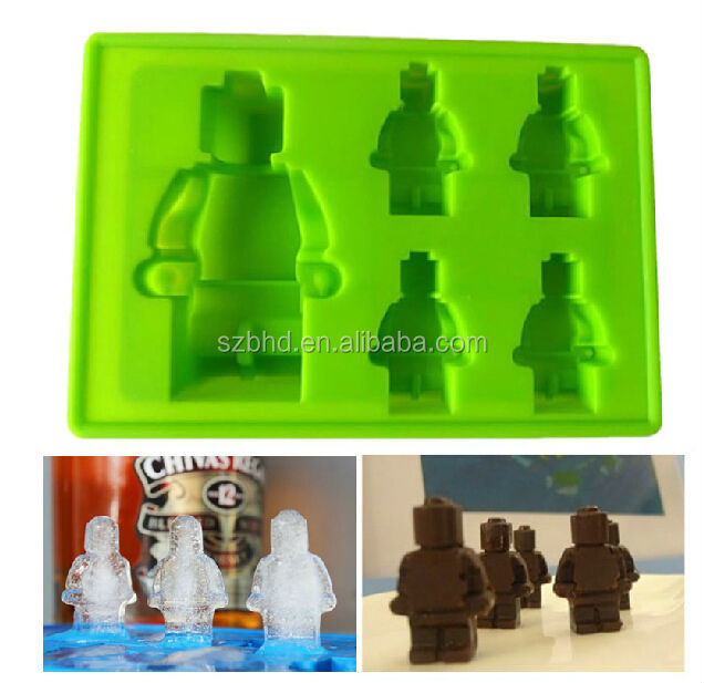 熱い販売のシリコーンの建設用れんがminifiguresとアイスキューブトレイキャンデーのチョコレートモールド問屋・仕入れ・卸・卸売り