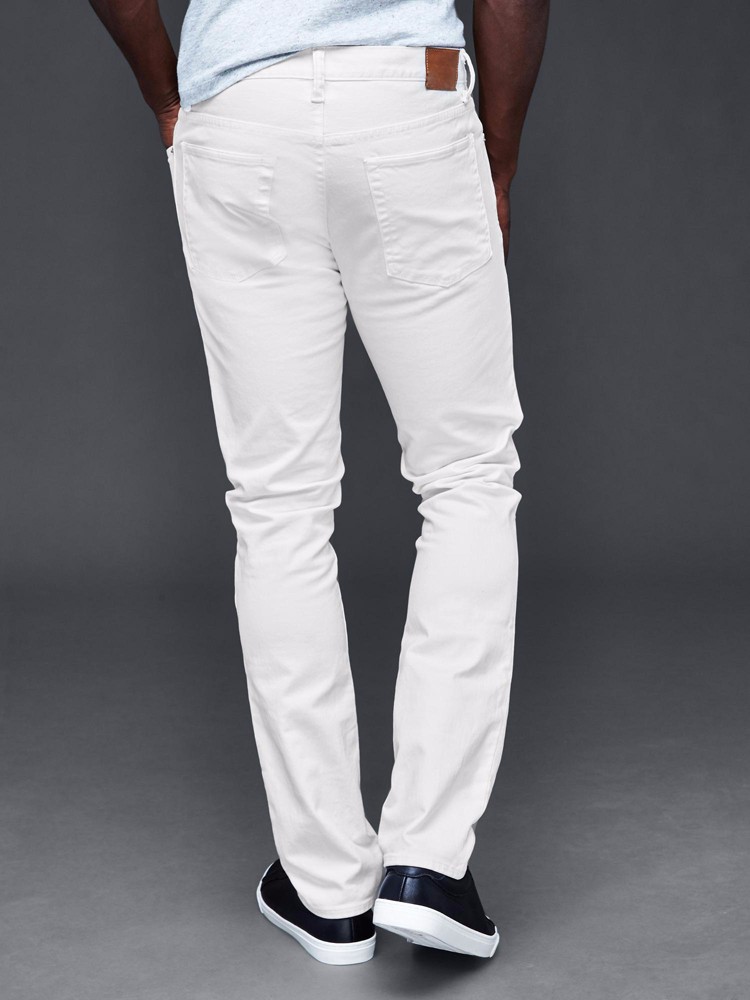 custom mens new model jeans pants pure white jeans with five bags design