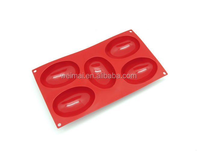 6 Even Easter Egg Shaped Silicone Bakeware