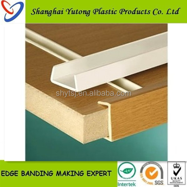 Pvc/plastic U Molding Edge Trim U Sealing Strip For Mdf Board Chipboard