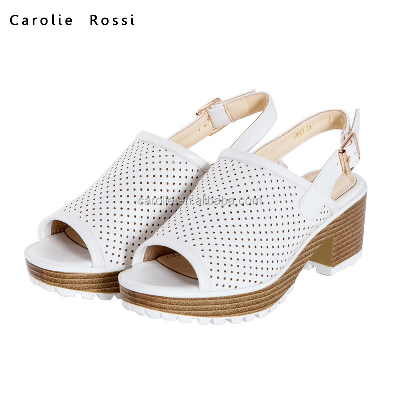Wholesale china white peep toe casual ladies shoes, 2015 ladies sandal ...