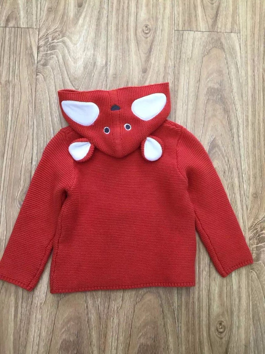 Children's Sweater,Baby's Animal Design Long Sleeves Top,Baby's Cardigan,Sweater With Hood,Kid's
