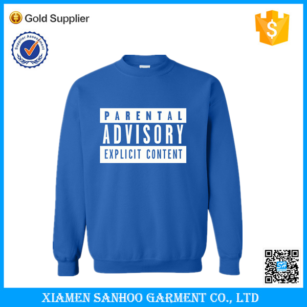 Custom Printed Plain White Sweatshirt Classic Fit Cotton Crew Neck