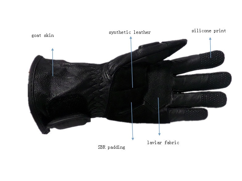 2015黒革のオートバイの手袋仕入れ・メーカー・工場