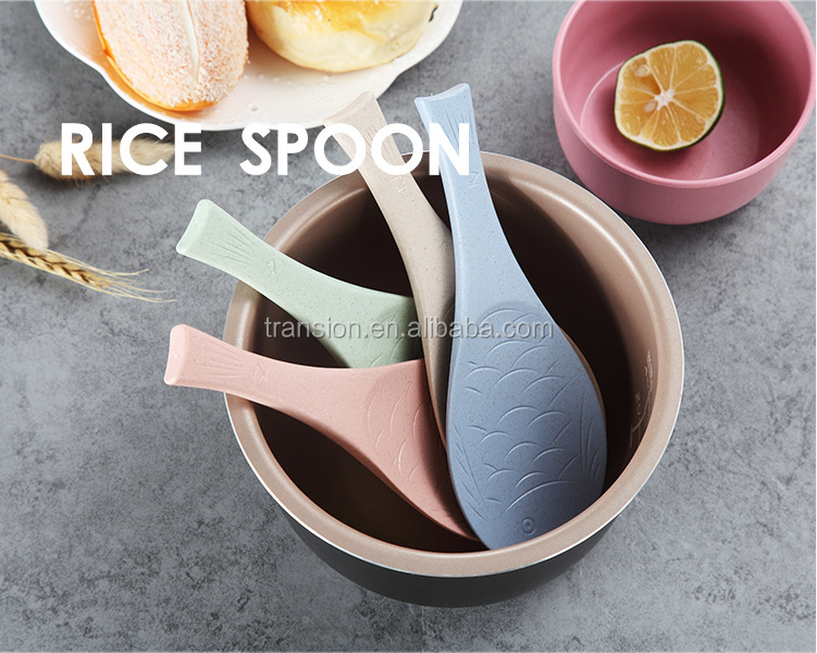 high quality fish shaped wheat straw non-stick rice paddle