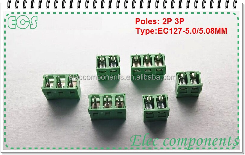 Ec127-2pec127-3pec1275. 08ミリメートルpcbねじ2pin/3pin5. 08ミリメートルストレートピンpcbねじ端子台コネクタ仕入れ・メーカー・工場