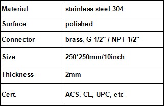 ステンレス鋼304250mm10インチレインシャワーヘッド正方形の上部仕入れ・メーカー・工場