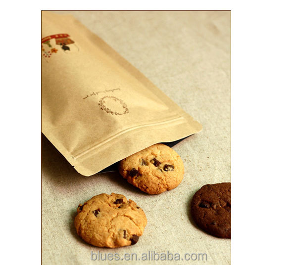 ziplock stand up kraft paper bag