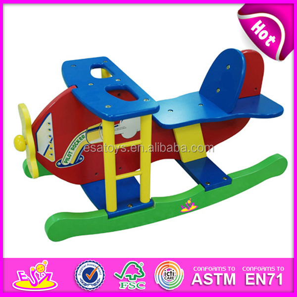 2018 New Wooden Rocking Horse Toy For Kids Colorful Plane