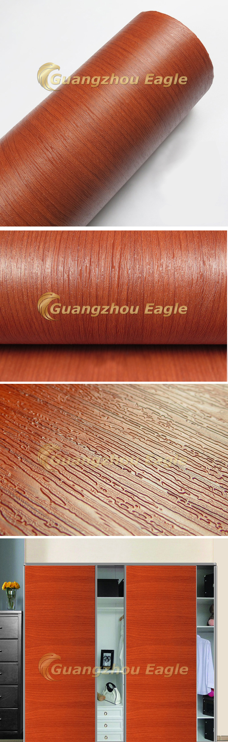 Texture Laminate Kitchen Cabinet Wrap Self Adhesive Wallpaper Wall Paper Furniture Sticker Vinyl Wood Grain PVC Film For Sale