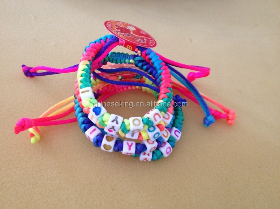alphabet initial letter beads hand woven bracelet DIY letter beads woven bracelet custom letter bead braided bracelet handmade friendship bracelet from Miss Luv