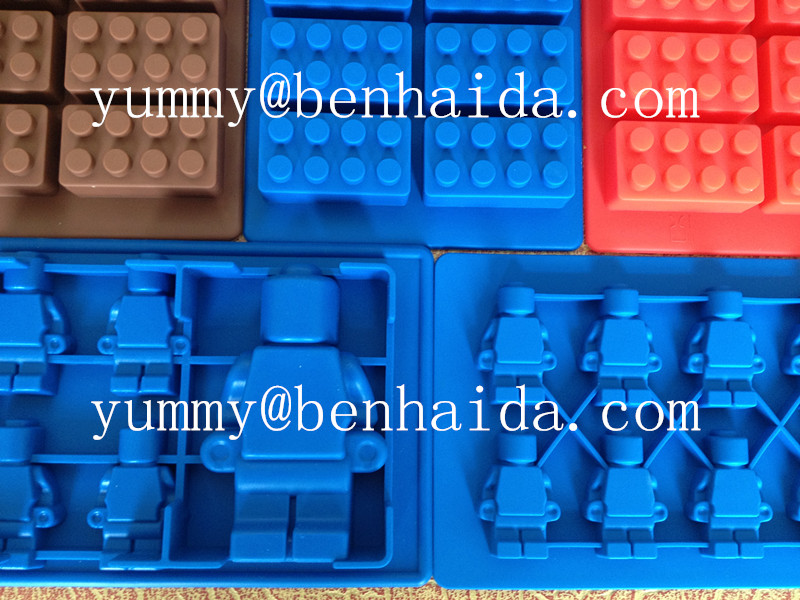 熱い販売のシリコーンの建設用れんがminifiguresとアイスキューブトレイキャンデーのチョコレートモールド問屋・仕入れ・卸・卸売り