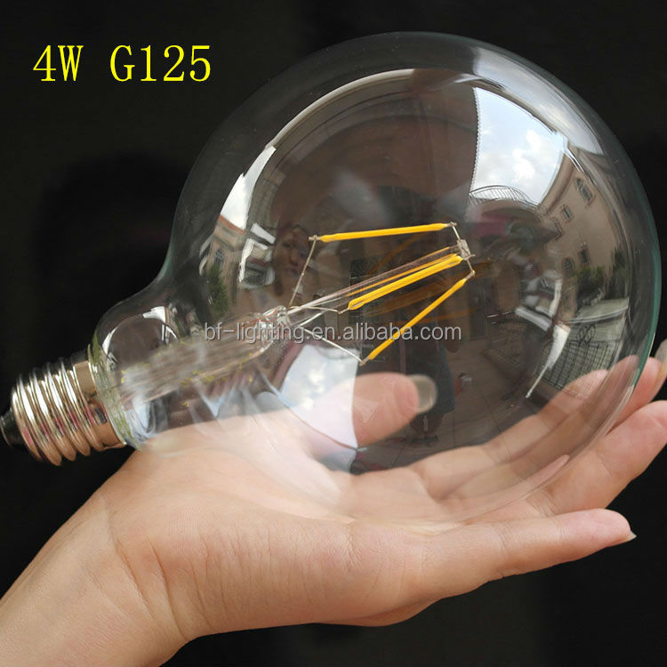 高品質g125地球儀ledライト電球エジソンe27/e27/b22110v-130vランプの電球5w/6w/12wを導いたリード問屋・仕入れ・卸・卸売り