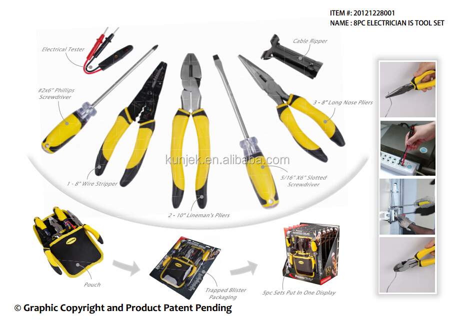 8 Pcs Electrician Tool Set Buy 8 Pcs Tool Sets,Kits For Electrician
