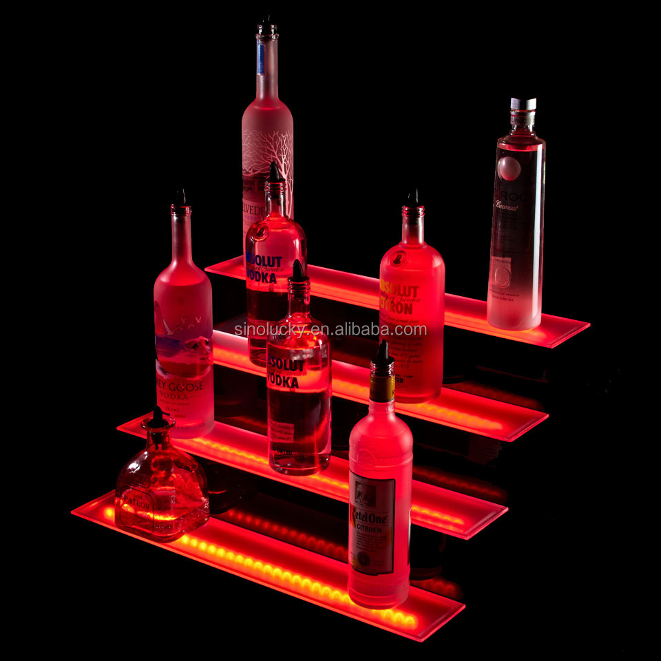 Led Lighted Acrylic Display Case / 2 Tier Decorative Liquor Bottle