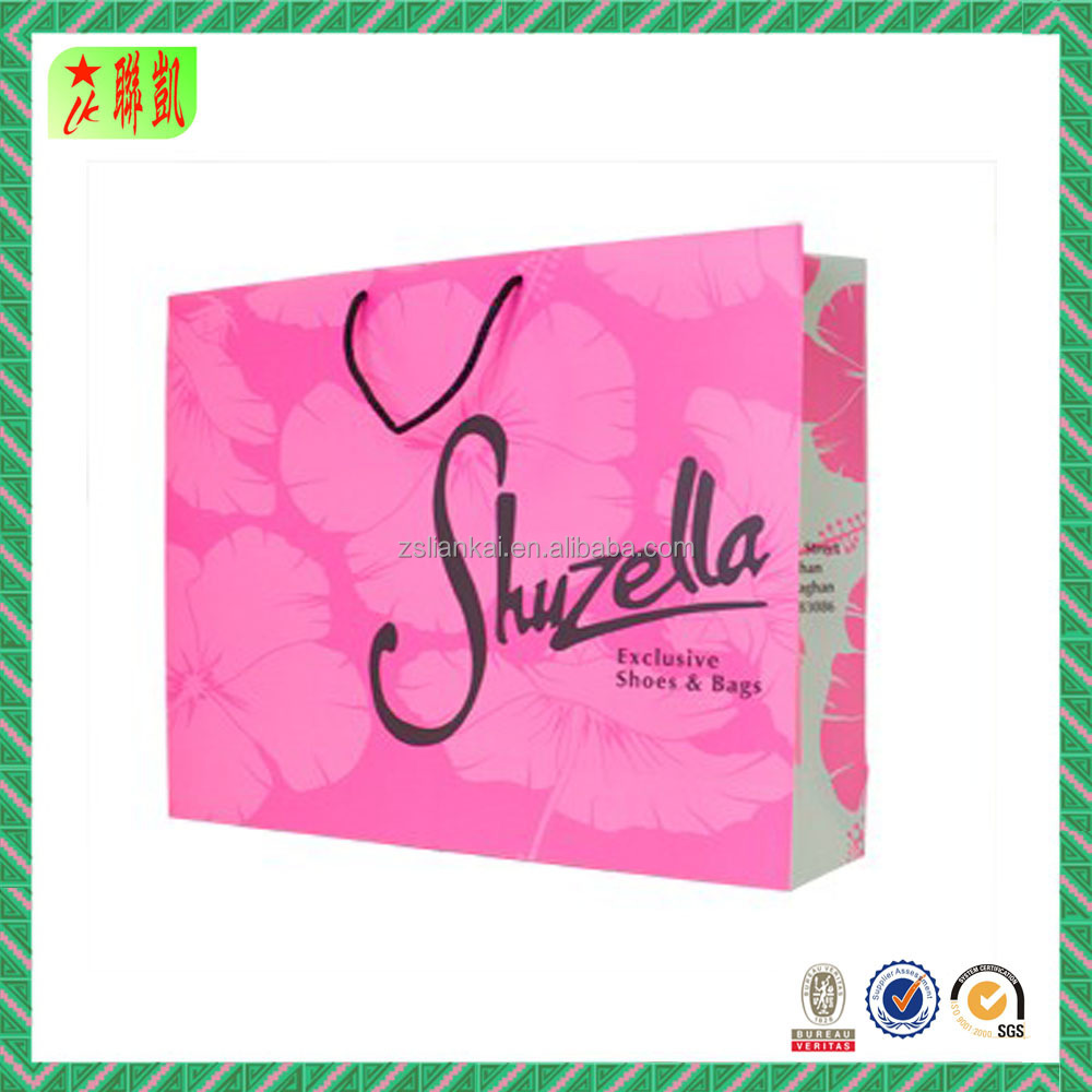 our  paper shopping bag as below luxury pink glitter paper gift