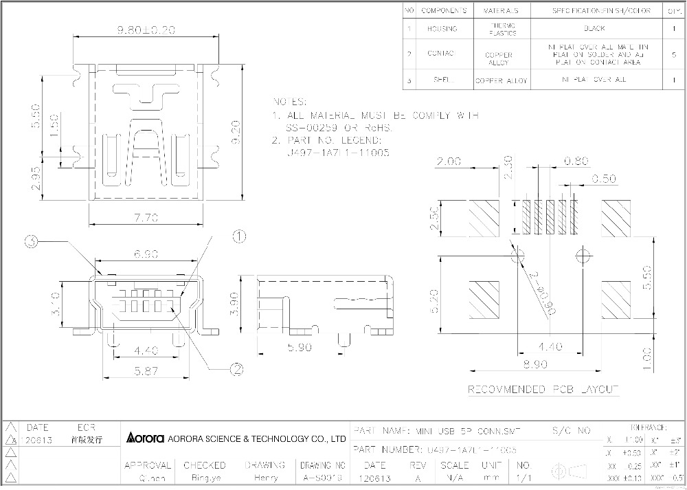 ディップ非zif/4ピンu497usbコネクタ仕入れ・メーカー・工場