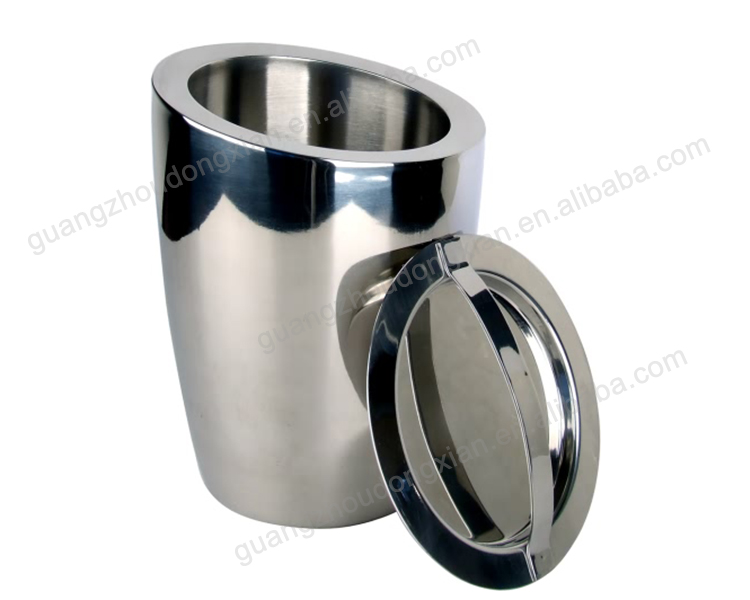 Round Stainless Steel Ice Bucket Champagne