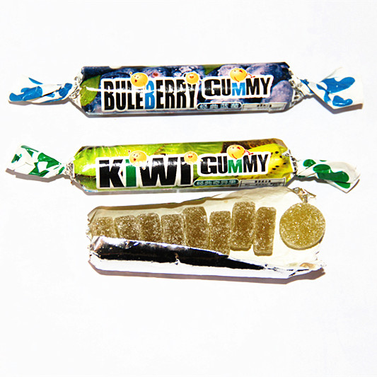 Stripe Shape Sugar/Sour Coated Gummy Candy Soft Candies