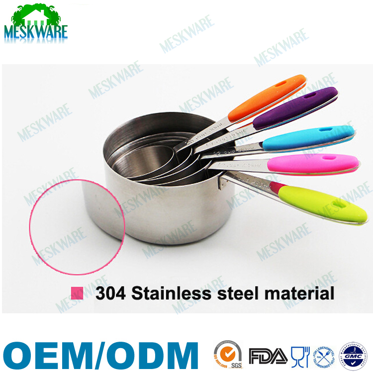 プレミアム品質304ステンレス鋼の材料スタッカブルステンレス製カップのセットを測定する仕入れ・メーカー・工場