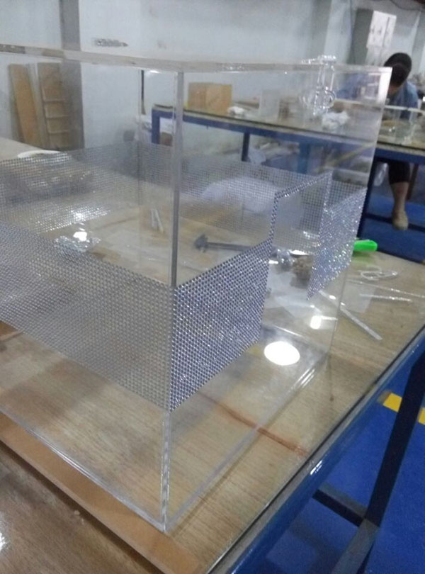 正方形の透明なアクリル2015高品質ダイヤモンドディスプレイキャビネット仕入れ・メーカー・工場