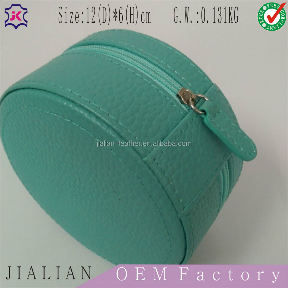leatherette gift jewelry box with zipper for promotion