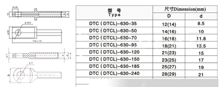 dtcヨーロッパタイプのケーブルラグ端子ラグ仕入れ・メーカー・工場