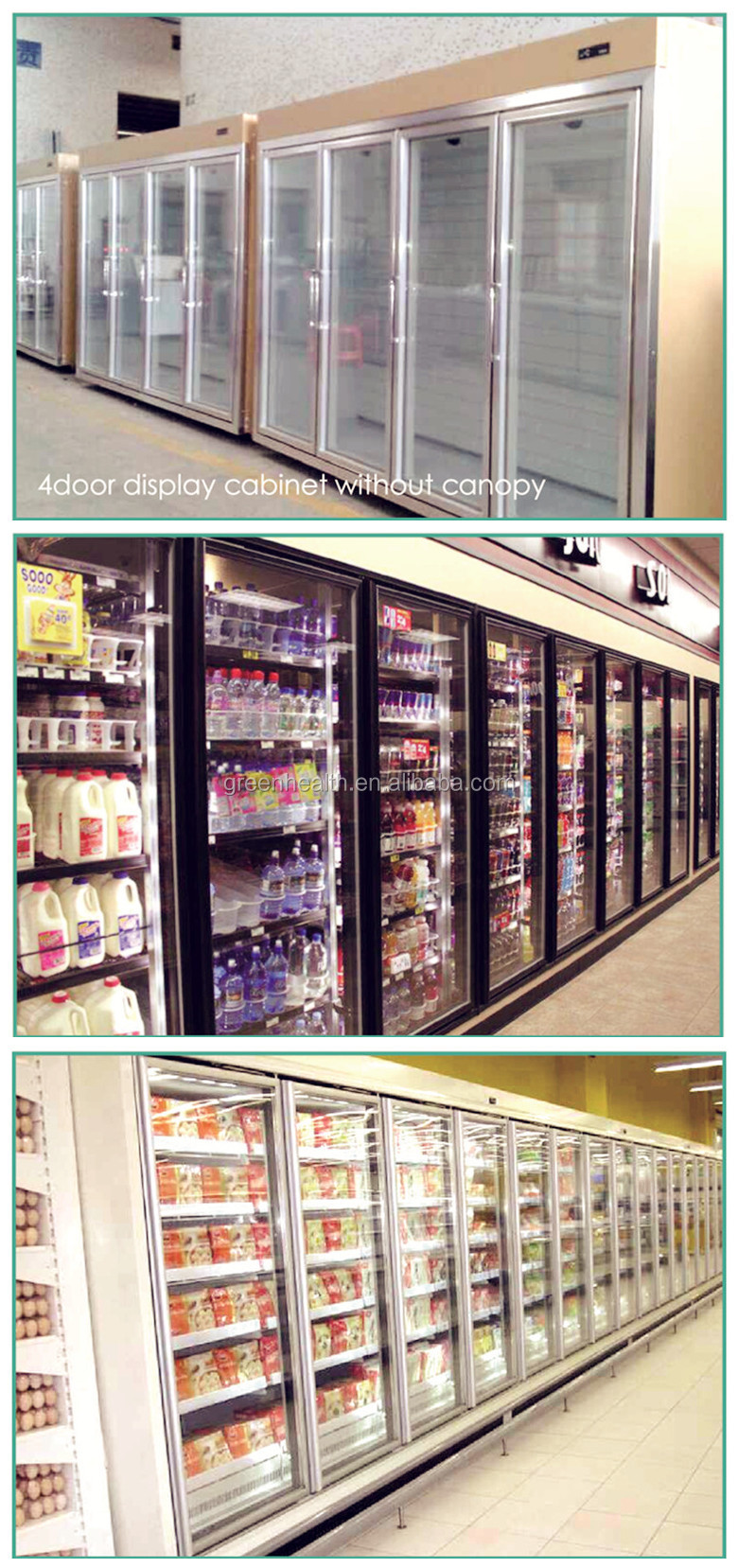 ステンレス鋼の冷蔵庫商用利用/飲料私たちのために標準直立ディスプレイ冷凍庫仕入れ・メーカー・工場