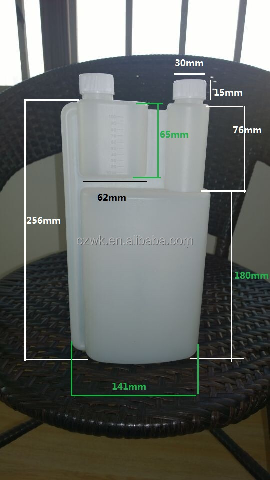 千ミリリットルプラスチック製の投薬瓶を測定するツインネック、 100mlを投与問屋・仕入れ・卸・卸売り