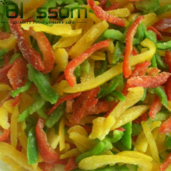 China frozen vegetables IQF red or green or yellow bell color pepper