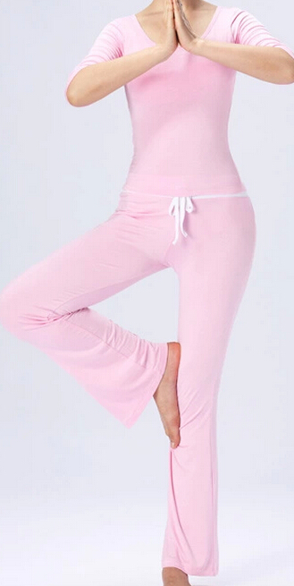 ピンクのヨガファッションフリーサイズのナイロンスパンデックスのシャツとズボン問屋・仕入れ・卸・卸売り