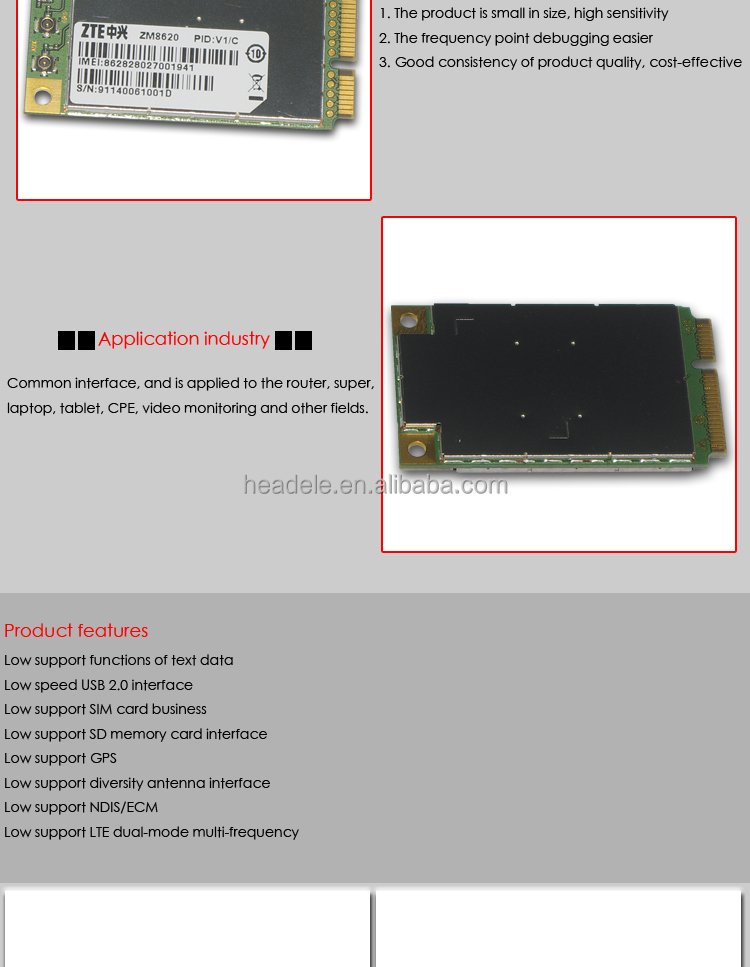 Zteワイヤレスlteモジュールzm86204gfdd-lte/tdd-lte/umts/gsm仕入れ・メーカー・工場