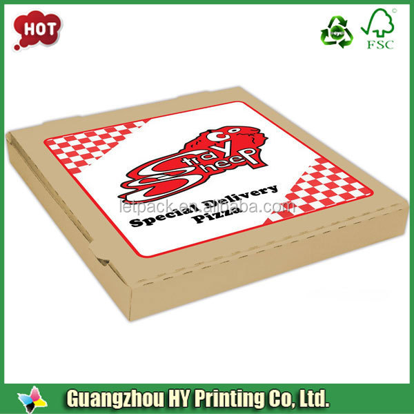 Cheap Standard Inch Custom Printed Corrugated Pizza Box