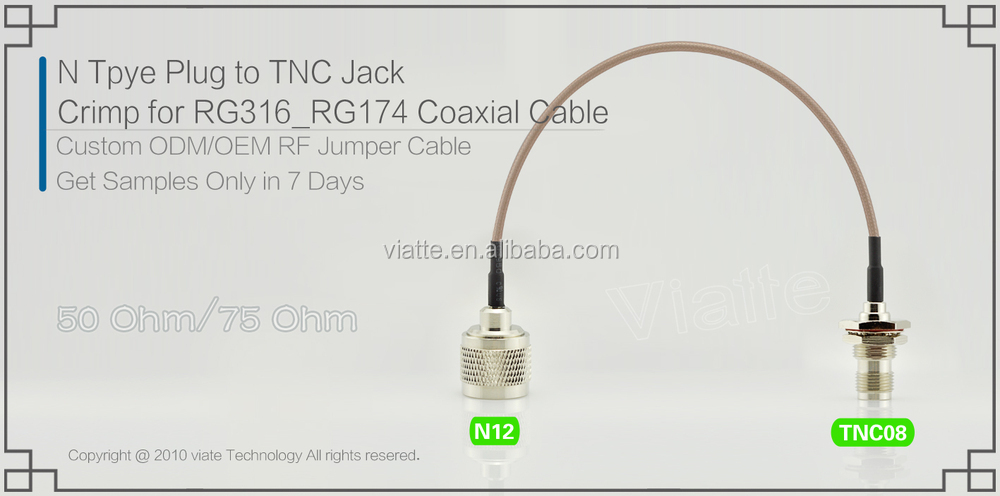 N型プラグ/tncオスrg6jack/rg316_rg17メス圧着用同軸ケーブルのコネクター仕入れ・メーカー・工場