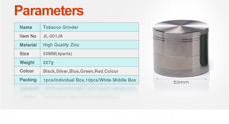 最高品質の卸売価格グラインダー/4部品ハーブグラインダー/50ミリメートルタバコGrinderJL-001JA仕入れ・メーカー・工場