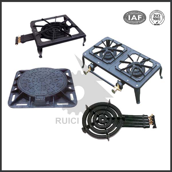 3 anillo de hierro fundido estufa de gas del quemador, quemador de gas