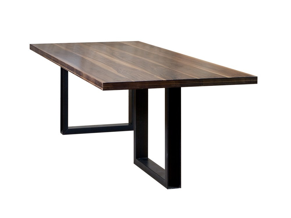 La pierna de hierro diseño comedor muebles mesa comedor con tapa ... Diseño de comedor de madera