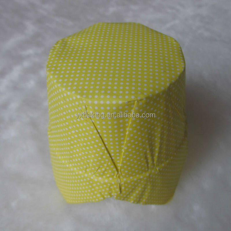 新製品2014年黄色白の水玉模様がカップケーキボックス問屋・仕入れ・卸・卸売り