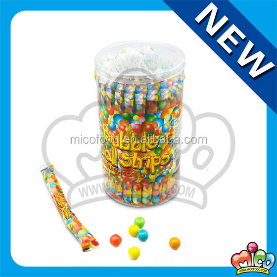 colorful ball bubble gum strip