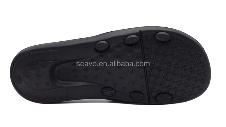 Seavo 2016軽量エンボスpuアッパーデザインevaインソール男性黒健康マッサージスリッパ仕入れ・メーカー・工場