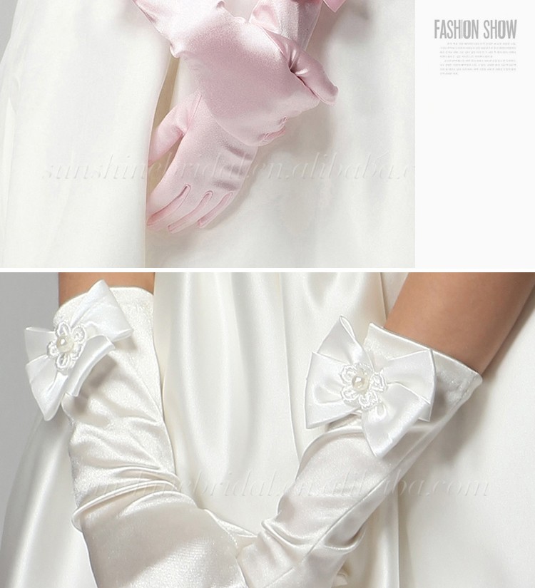 2016新しい ファッション パーティー結婚式手袋で弓フラワーガールズ仕入れ・メーカー・工場