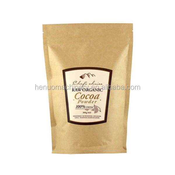 Automatic cocoa powder packing machine for standup zipper pouch