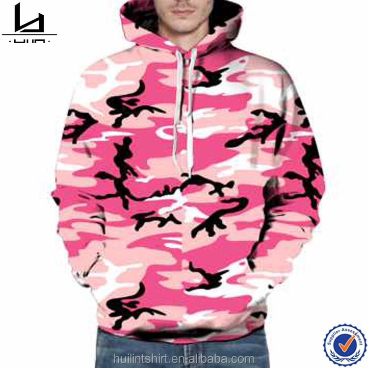 Wholesale Fashion Clothing Usa Unisex Pullover Hooded Pink Camo Hoodie