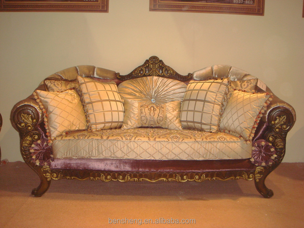 S2199 Foshan Shunde Furniture Sofa Handmade Wooden Carved Sofa Frame