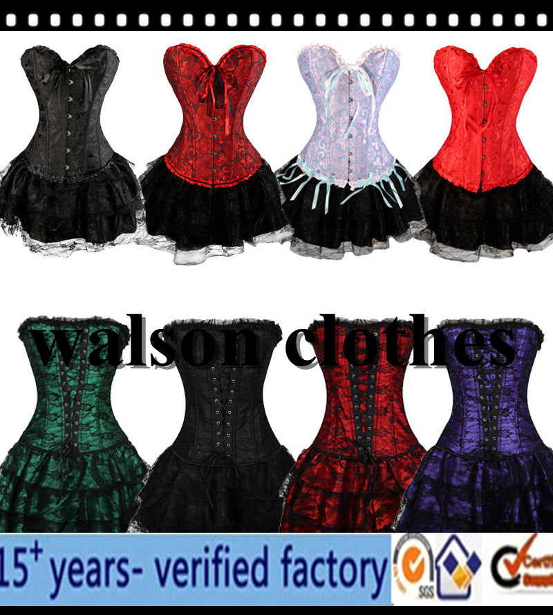 Sexy Gorgeous Burlesque Corset & tutu skirt Fancy dress outfit Halloween Costume